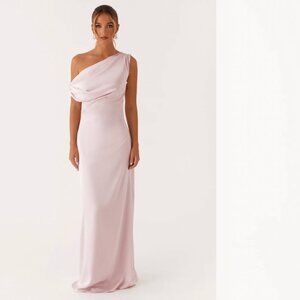 Peppermayo Heart Of Glass Satin Maxi Dress (Pink)
